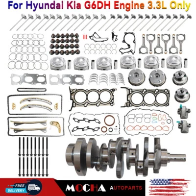 Kit de revisión de reconstrucción de cigüeñal del motor G6DH para Kia Sorento Hyundai Santa Fe 3,3 L Foto 1 de 4