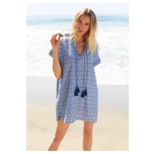 Roller Rabbit Wythe Cover-Up 100% Cotton Tunic Mini Dress - Picture 1 of 12