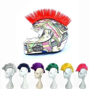 Adhesive Motorbike Helmet Mohawk - Pink / Black / Blue / Green / Red / Yellow - Picture 1 of 42