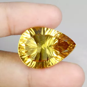 20,59 quilates pera corte cóncavo tapa natural limpia rico citrino amarillo 22x16 mm maravilloso - Imagen 1 de 3
