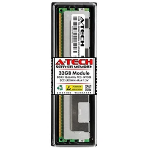 32GB DDR3 PC3-14900L LRDIMM (Dell SNPJGGRTC/32G Equivalent) Server Memory RAM - Picture 1 of 3