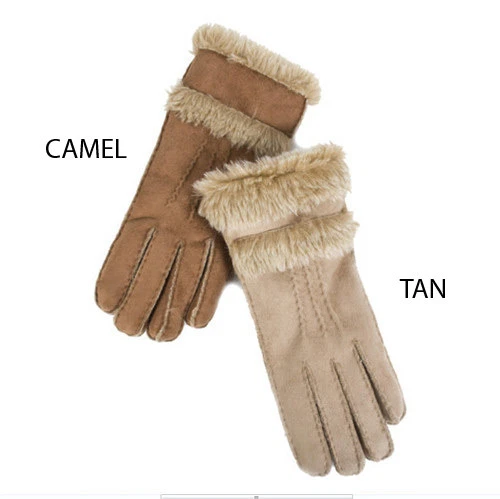 FAUX SHEARLING LAMB SHEEPSKIN FUR WARM COSY GLOVES PIA ROSSINI - Image 1 of 1