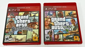 GTA San Andreas con Poster + GTA V con Mappa - Greatest Hits - PS3 - USATO | Testato - Foto 1 di 8