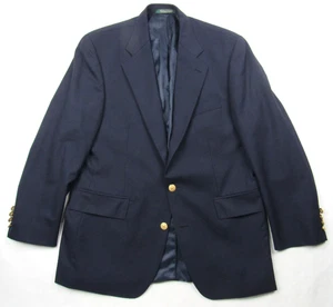 Polo University Club Ralph Lauren Wool Blazer Gold Buttons Men's 44 R Navy Blue - Picture 1 of 14
