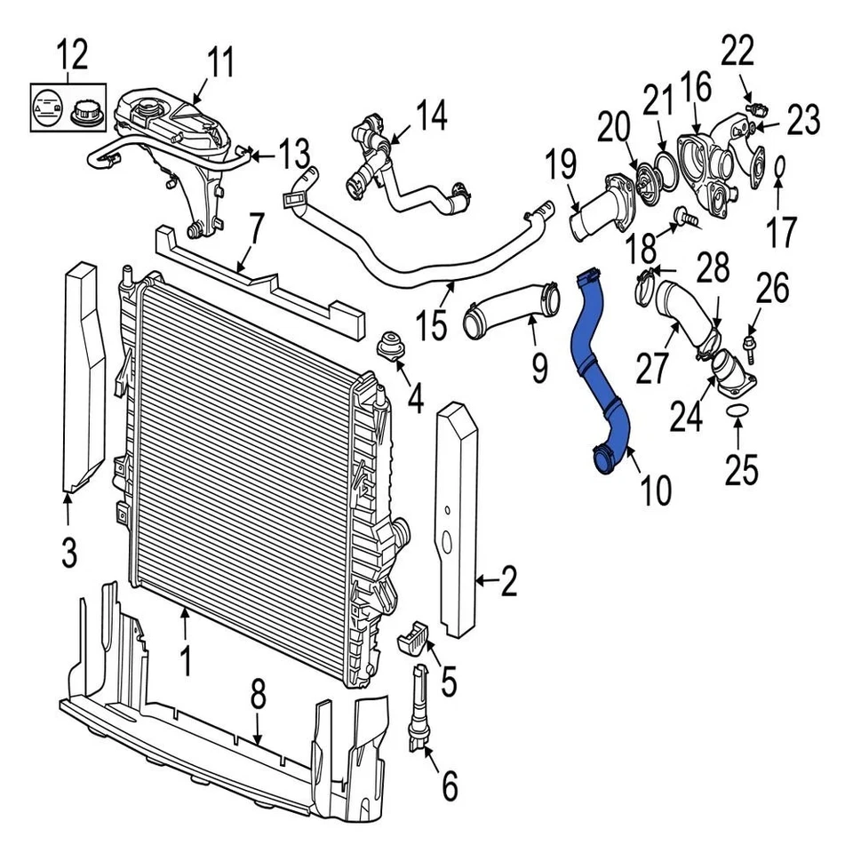 For Jaguar XJR 2006-2009 Jaguar C2C24690 Lower Radiator Coolant Hose Foto 1 de 4