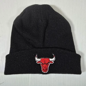 Bulls Beanie Black Mens Winter Hat Black Embroidered - Picture 1 of 6