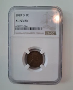 1929-D NGC AU 53 BN Lincoln - Picture 1 of 2