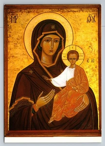 Vintage Bethlehem Emmanuel Kloster Ikone Postkarte Jungfrau Maria Jesus - Bild 1 von 2