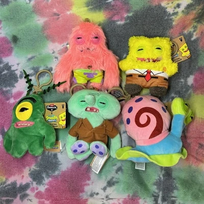 Zuru Fuggler Spongebob Key Rings 5inch set of 5 Gary Patrick Plankton - Image 1 of 4