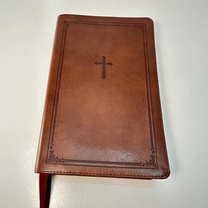 Nelson Bible Soft Brown Leather Jesus Words in Red Christianity Holy 9 inches - Picture 1 of 8