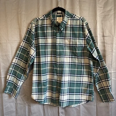 Camisa grande de franela verde manga larga con botones para hombre St. John's Bay  Foto 1 de 4