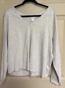Athleta Langarmshirt Damen 1x grau V-Ausschnitt Baumwolle " - Bild 1 von 4