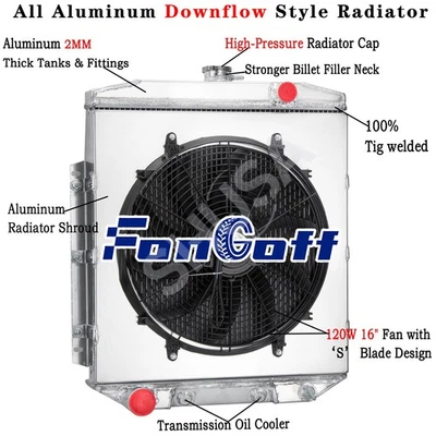 4Rows Radiator Fan Shroud For 54~56 Ford Country Squire Mainline Customline Club Foto 1 de 4