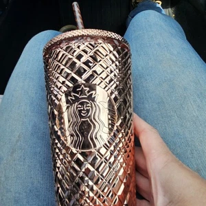 Bicchiere freddo Starbucks Winter Holiday Jeweled - oro rosa - Foto 1 di 4