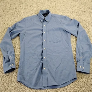 Camisa de Lana y Príncipe Para Hombres Pequeña Azul Lana Calce Ajustado Botones Preppy Diseñador A - Imagen 1 de 13