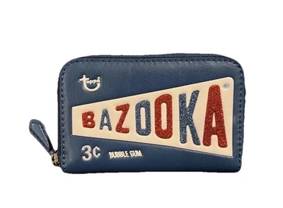Cartera Coach Topps Bazooka Burbuja Goma Cuero Azul Cremallera Brillo Foto 1 de 4