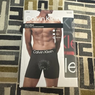 Трусы-боксеры мужские Calvin Klein упаковка 3 шт. большой размер впитывающее нижнее белье из микрофибры - Изображение 1 из 4