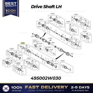 ⭐Genuine⭐ Drive Shaft LH 495002W030 for Hyundai Maxcruz Santa Fe - Picture 1 of 1