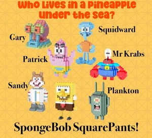 SpongeBob Building Block Sets – Patrick, Squidward, Mr Krabs, Plankton & More! - Picture 1 of 8