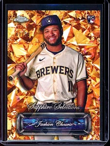 2024 Topps Chrome Jackson Chourio Sapphire Selections Gold Refractor Rookie #/50 - Bild 1 von 2
