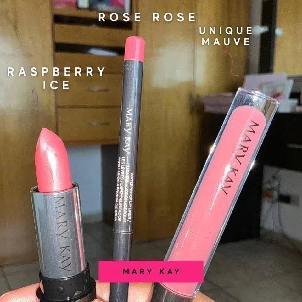 Lápiz labial Mary Kay frambuesa hielo rosa delineador de labios único malva brillo labial nuevo Foto 1 de 1
