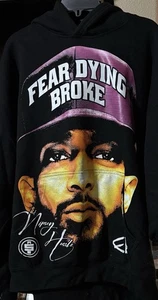 Nipsey Hussle Black Pullover Hoodie Fear Dying Broke Size 2XL - Preowned - Picture 1 of 3