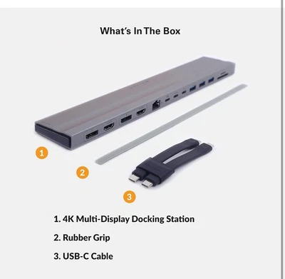 HYPER HyperDrive 4K Multi-Display Docking Station for 13-14" MacBook Air/Pro NEW - Image 1 of 3
