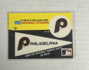 1986 Fleer Stickers Famous Feats Inserts Ed Walsh 19 Of 22 Phillies Pennant Logo - Picture 1 of 2