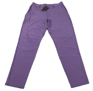 Fabletics The Only Pant Mens Medium Purple 4-way Stretch Water Resistant - Picture 1 of 7