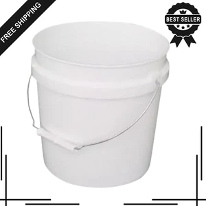 2 Gallon Plastic Paint Bucket with Handle White - Picture 1 of 3