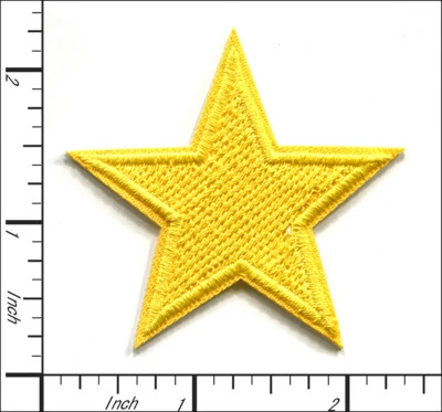 38 Pcs Embroidered Iron/Sew on patches Star Gold color 5.6cm x 5.6cm AP037sG - Image 1 of 2