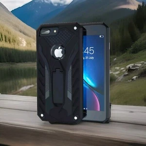 iPhone 7 Plus / iPhone 8 Plus Hardcase mit Ständer Schwarz Stoßfest - Bild 1 von 7
