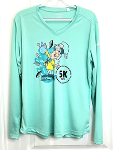 Run Disney Long Sleeve Race T 2023 Wine & Dine 5K Mad Hatter Mint Aqua Green XL - Picture 1 of 3