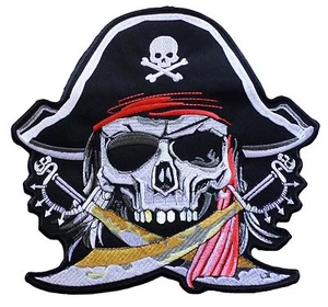 Ecusson patche dorsal dos grande taille PIRATE patch grand brodé backpatche - Picture 1 of 2