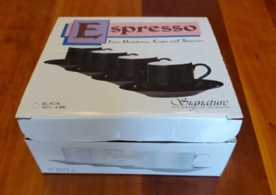 Juego de tazas y platillos espresso.Nuevos artículos para el hogar de firma en caja abierta. Blanco Foto 1 de 4