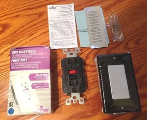 Levity Decora GFCI Receptacle w/ Indicator Light 15A 125V Black No. 6598/739 - Picture 1 of 2