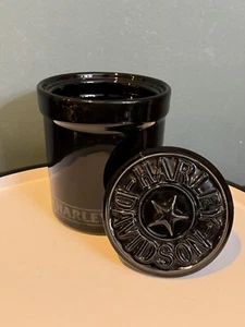 Harley Davidson Medium Black Ceramic Canister Set Fat Boy Star Lid 6" Tall - Bild 1 von 7