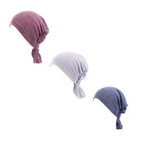Women 3 PCS Cotton Knit Beanie Sleep Turban Hat Headwear Cancer Comfortable - Picture 1 of 7