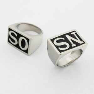 Sons Of Anarchy Rings Men Rock Punk Harley Silver Gold Ring 2 Pieces Size 8-13