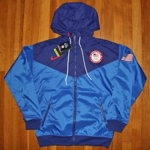Nike Team USA Olympic Windrunner Hooded Jacket S M CK5813-455 Blue Windbreaker - Picture 1 of 8