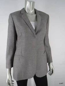 Chaqueta Blazer Giorgio Armani Talla 6 S $2725 Gris Tweed Lana Cachemira Trabajo Carrera - Imagen 1 de 10