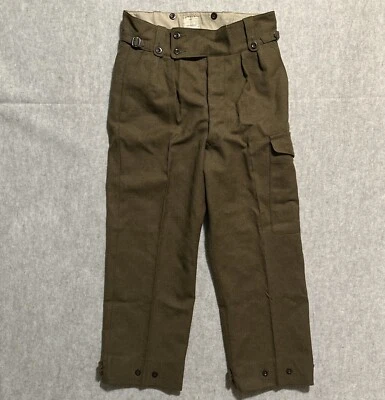 Pantalones de lana militares australianos C. Roswell & CO 1952 talla 11 34x27 verdadero vintage Foto 1 de 4