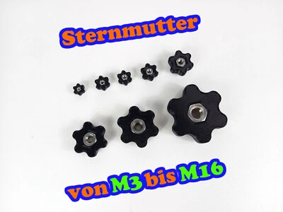 Sterngriff Sternmutter Sternschraube Flügelmutter M3-M16 Rapid Factory - Bild 1 von 3