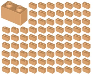 ☀️100x NEW LEGO 1x2 Medium Nougat Brick (ID 3004) BULK Parts City Building - Picture 1 of 1