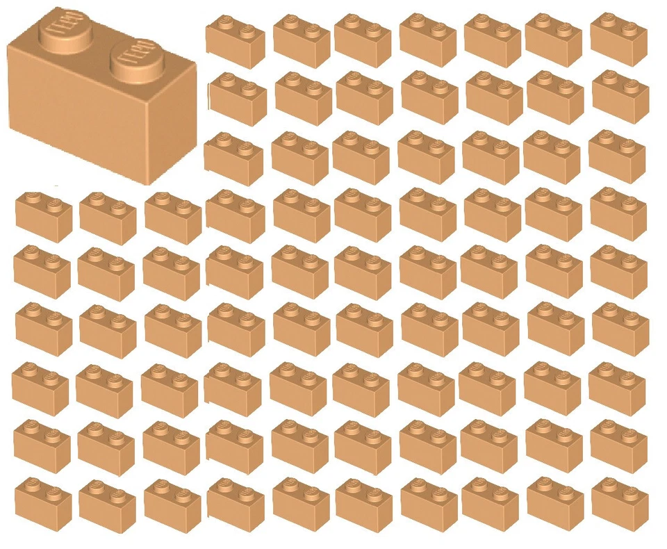 ☀️100x НОВЫЙ LEGO 1x2 средний кирпич нуга (ID 3004) ОПТОМ детали городское строительство - Изображение 1 из 1