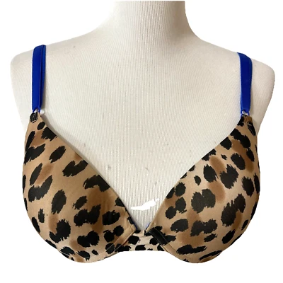Tshirt Push Up Bra Form Fitting Leopard Print Full Coverage Sz 38C Fruit of Loom - Image 1 of 4
