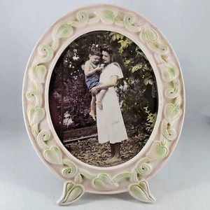 Vintage large oval ceramic cottage core ivy detail photo picture frame for 8X10 - Picture 1 of 4