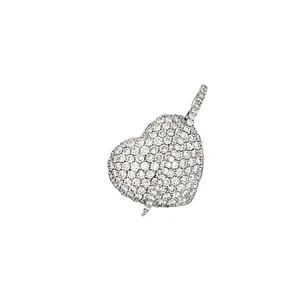18k White Gold Heart Pendant 1.51ct Natural Diamonds | Arrow of Love Design - Picture 1 of 2