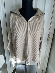 Free People Movement Women's Ashton Zip Thermal - Sand 1/4 Zip Jacket - Picture 1 of 8