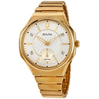 RELOJ MUJER BULOVA 97P136 CURV PLATA ESFERA BLANCA TONO ORO ACERO INOXIDABLE Foto 1 de 3